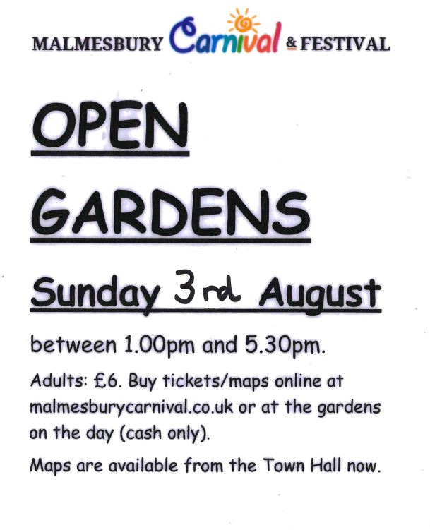 Malmesbury Carnival Open Gardens
